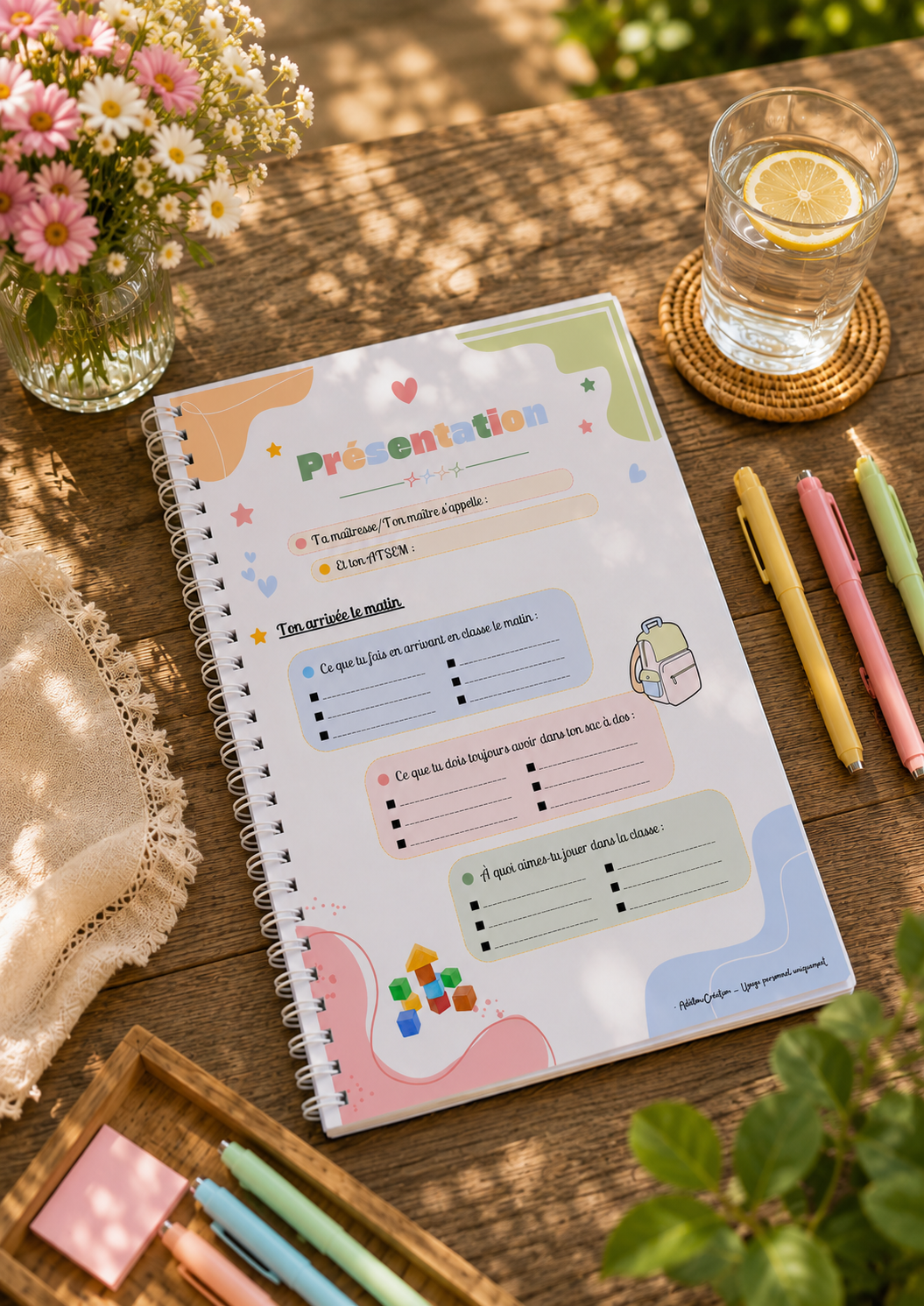 Suivi de mon année à l'école maternelle – Petite Section
